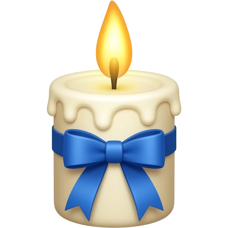 Vela com laço azul emoji