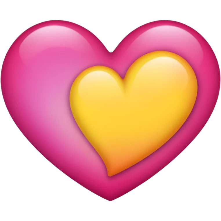 Dark pink to yellow double gradient heart emoji