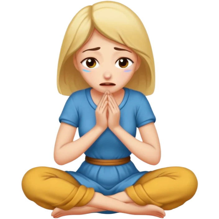 woman on knees begging emoji