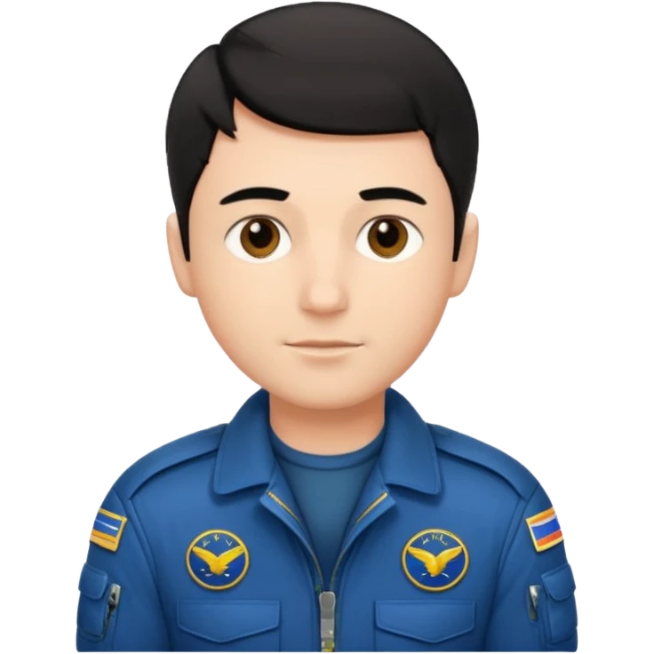 A male pilot with fair skin and short black hair emoji