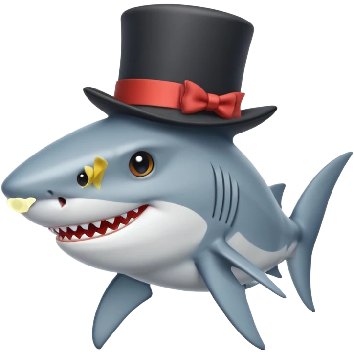 Shark with a top hat emoji