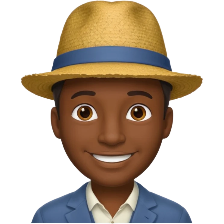 Visage homme créole réunionnais avec chapeau emoji