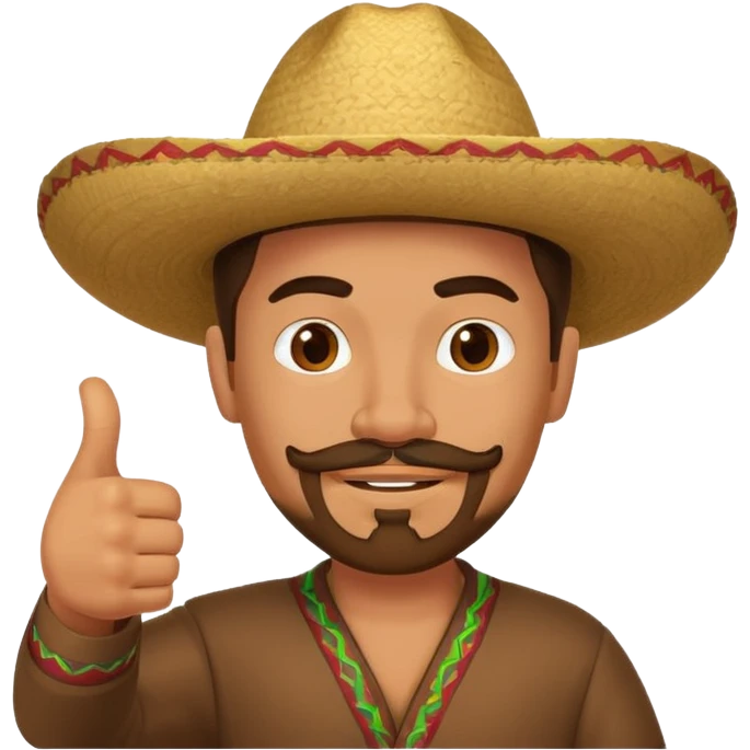 Mexican man with goatee doing a thumbs up emoji