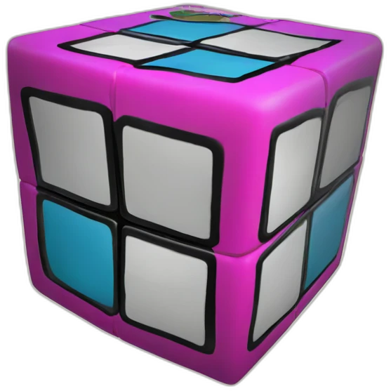rubik's cube in the sytle of guitar hero emoji