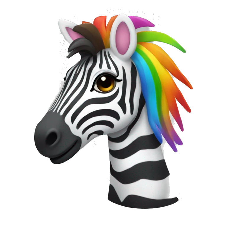 Zebra with rainbow stripes emoji