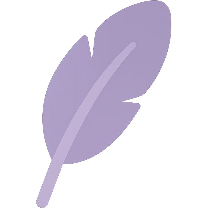 A dull purple feather emoji