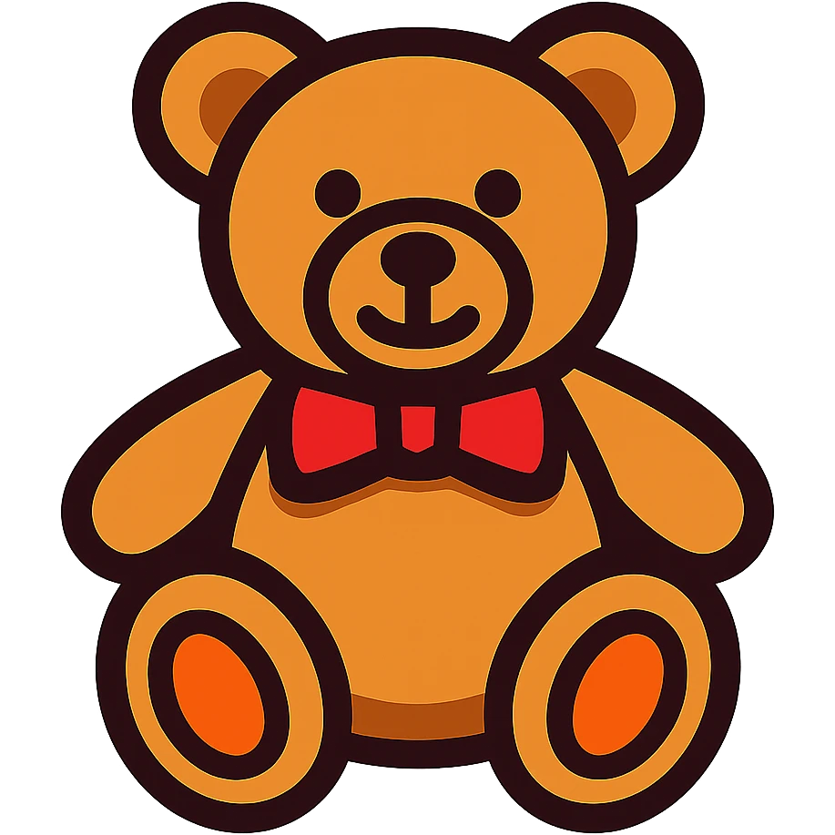 light brown teddy bear, bold and colorful emoji