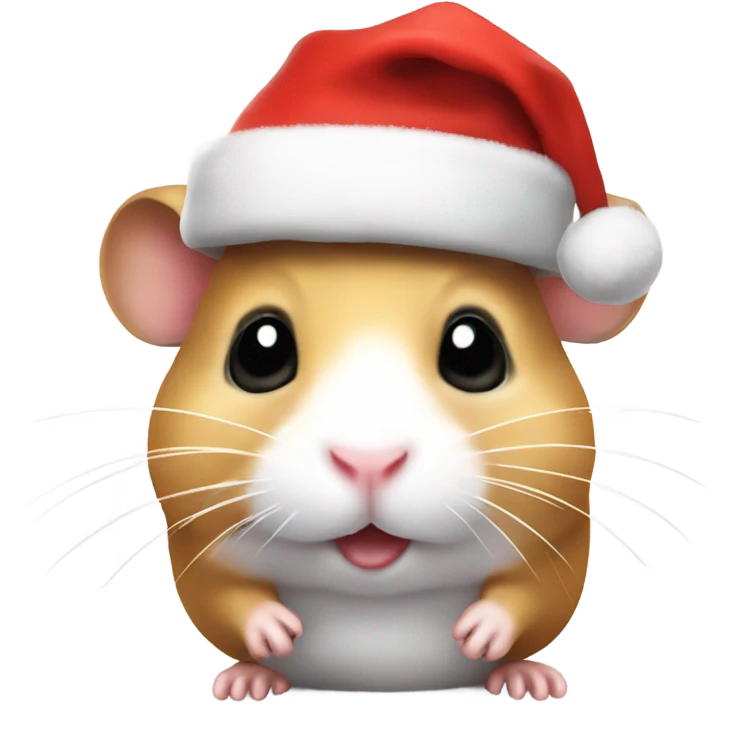 hamster with a christmas hat emoji