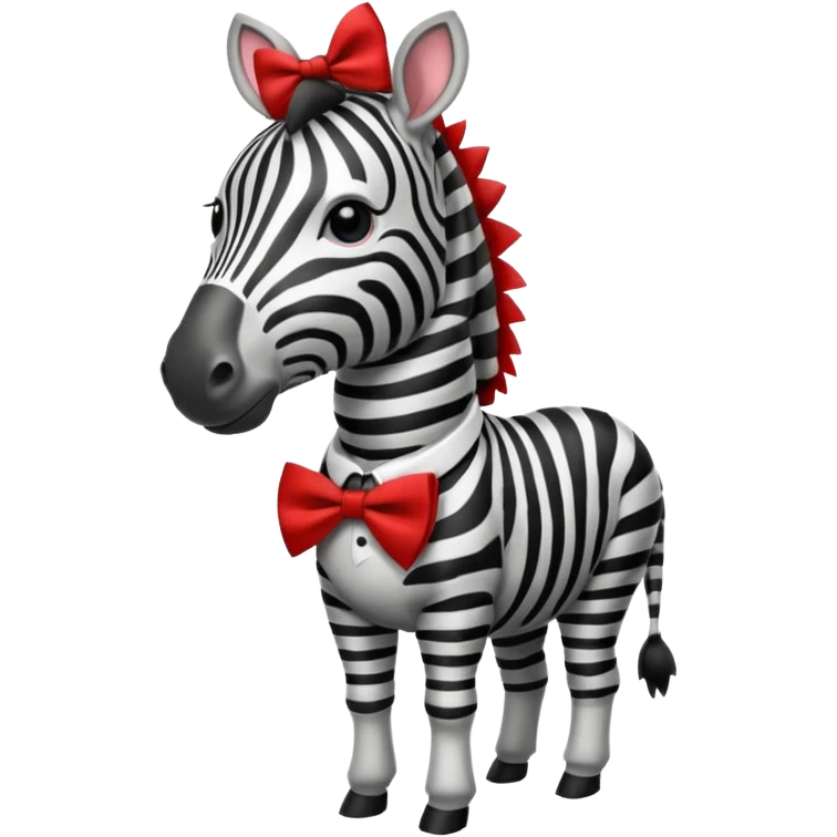 Zebra with a red bow tie emoji