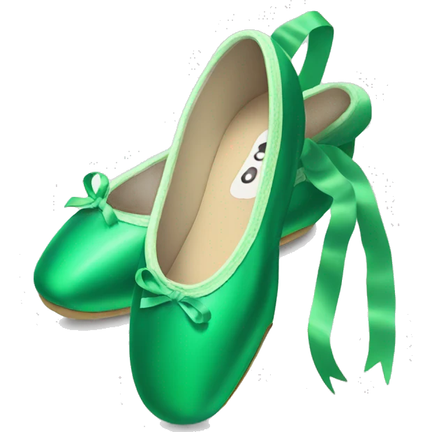 Green ballet pointe shoes emoji