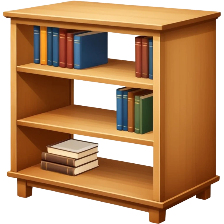 a small light wooden table bookshelf storage emoji