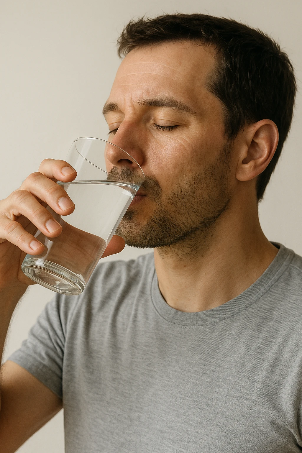 Uomo che beve acqua 300ml specifica emoji