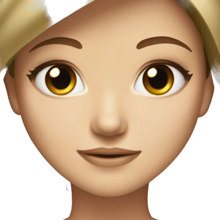 beautiful girl green eyes straight light brown hair emoji