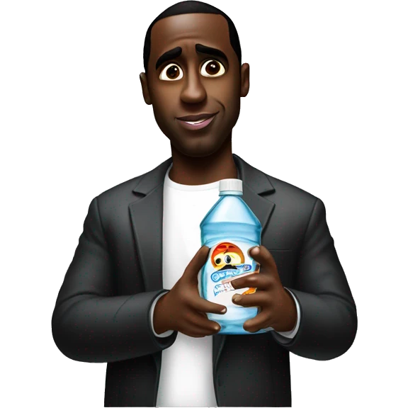 P diddy aka Sean combs looking holding a bottle of baby oil  emoji