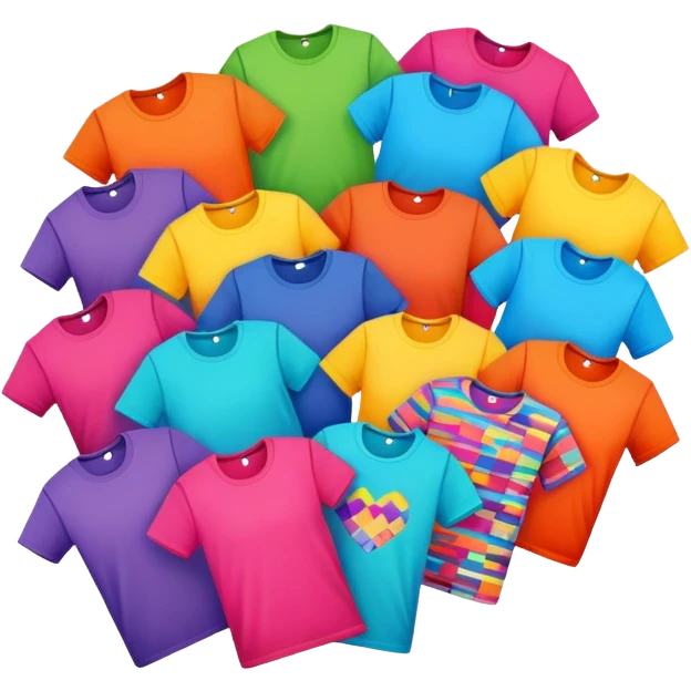 colorful t-shirt collection emoji