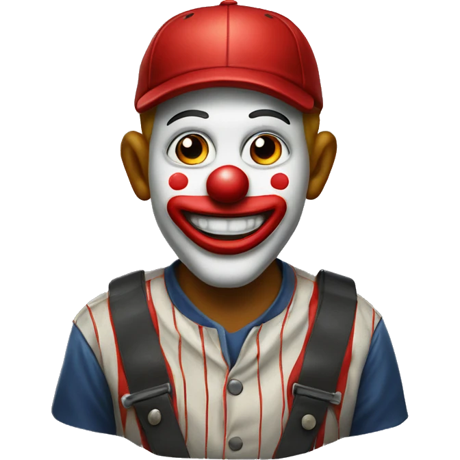  clown wearing plain red baseball cap emoji