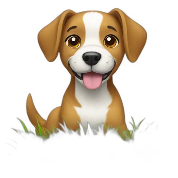 Dog in a grass emoji