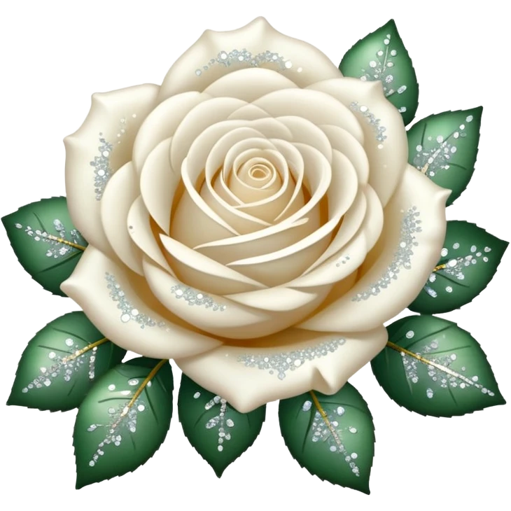 Glitter White Roses emoji