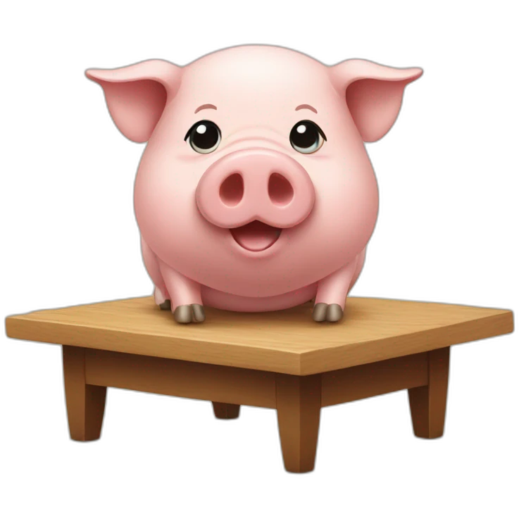 pig on a table emoji