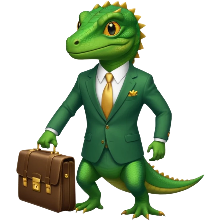 rich capitalist lizard king emoji