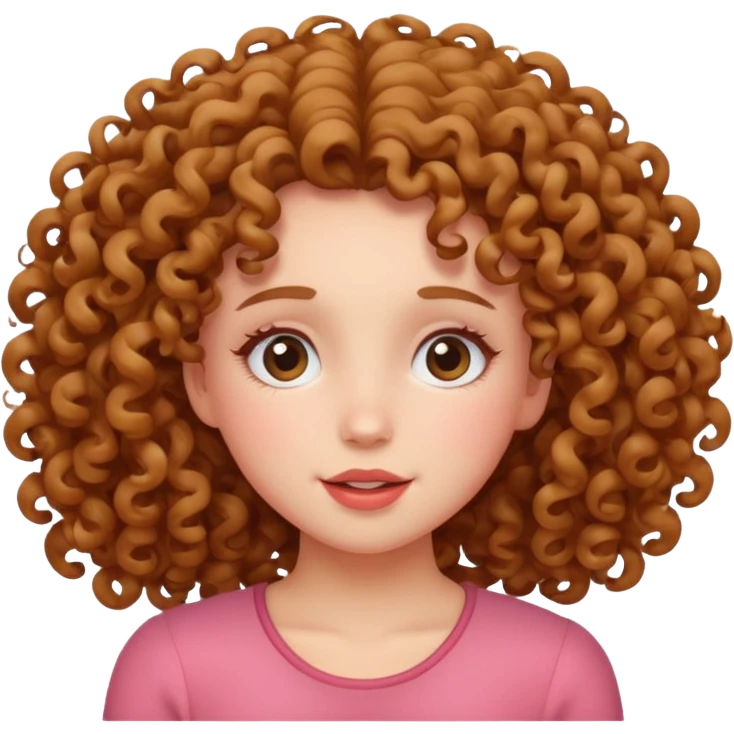 Girl with curly hair falling over in love  emoji