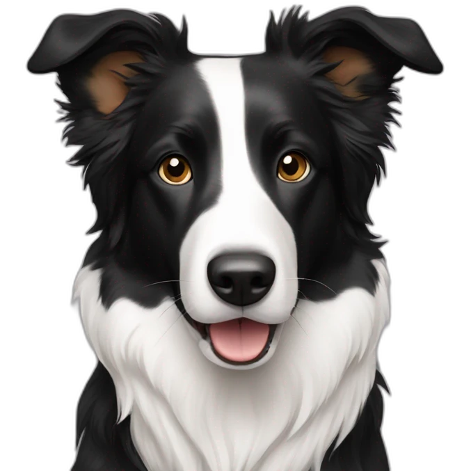 white and black mixed dog border collie emoji
