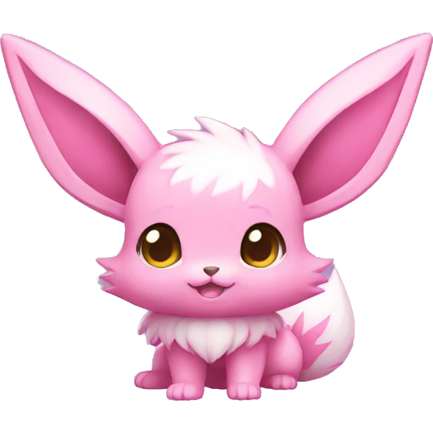 Kawaii Shiny Pink Eevee Full Body emoji