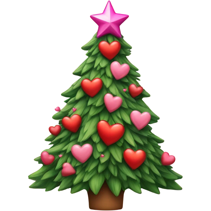 Cristmas tree with hearts emoji