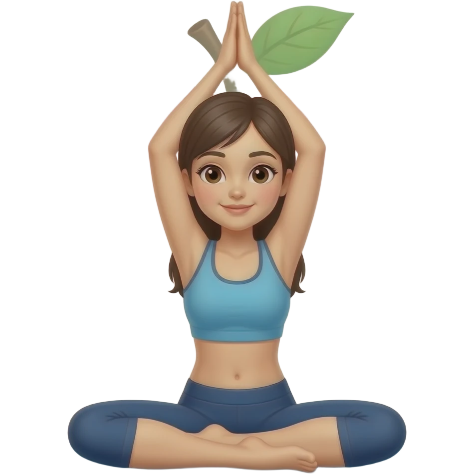 girl doing yoga apple pose emoji