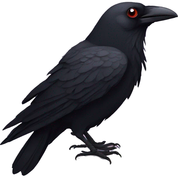 Black raven with heart eyes emoji