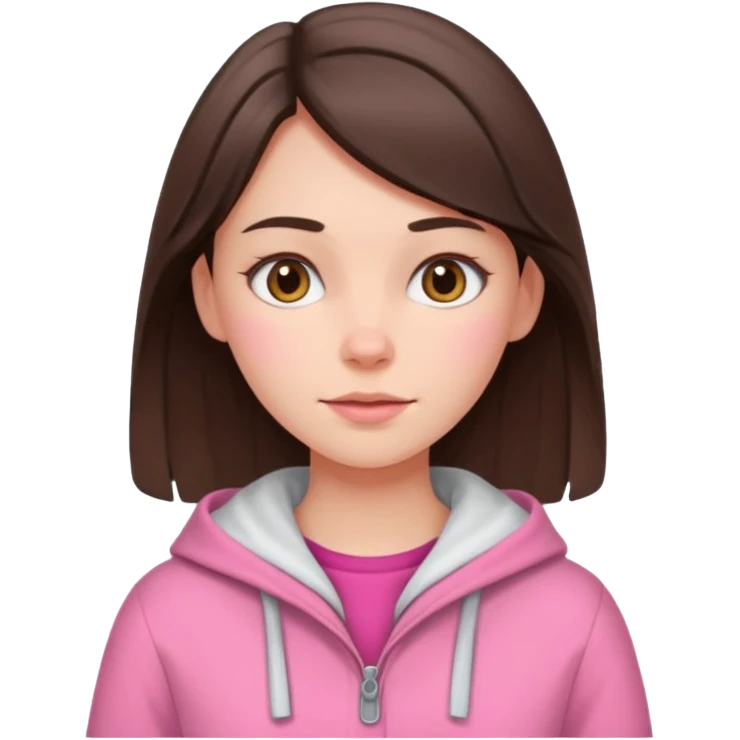 brunette scandinavian girl with pink scandinavian clothes emoji