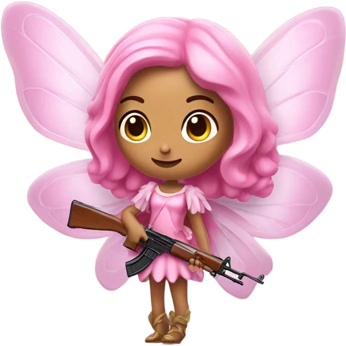 pink fairy holding an ak 47 emoji