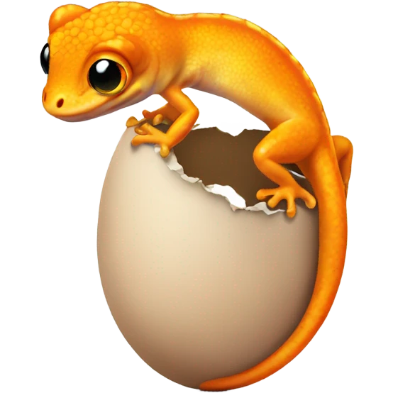 Orange gecko emerges from egg emoji