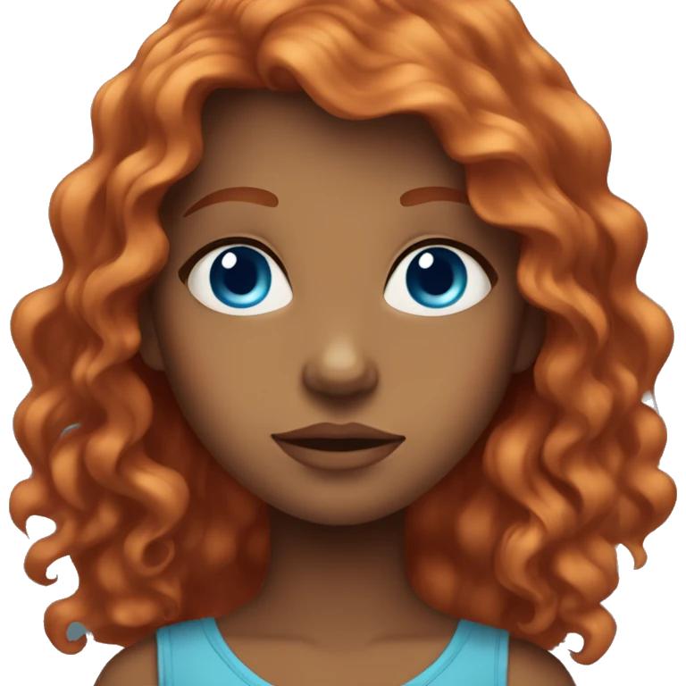 red-haired girl with thick wavy hair and blue eyes emoji