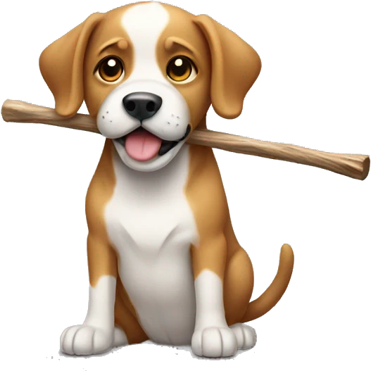 dog with stick emoji