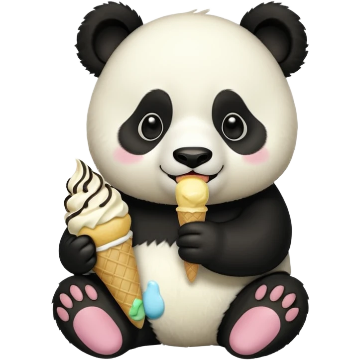 Panda eating ice cream emoji