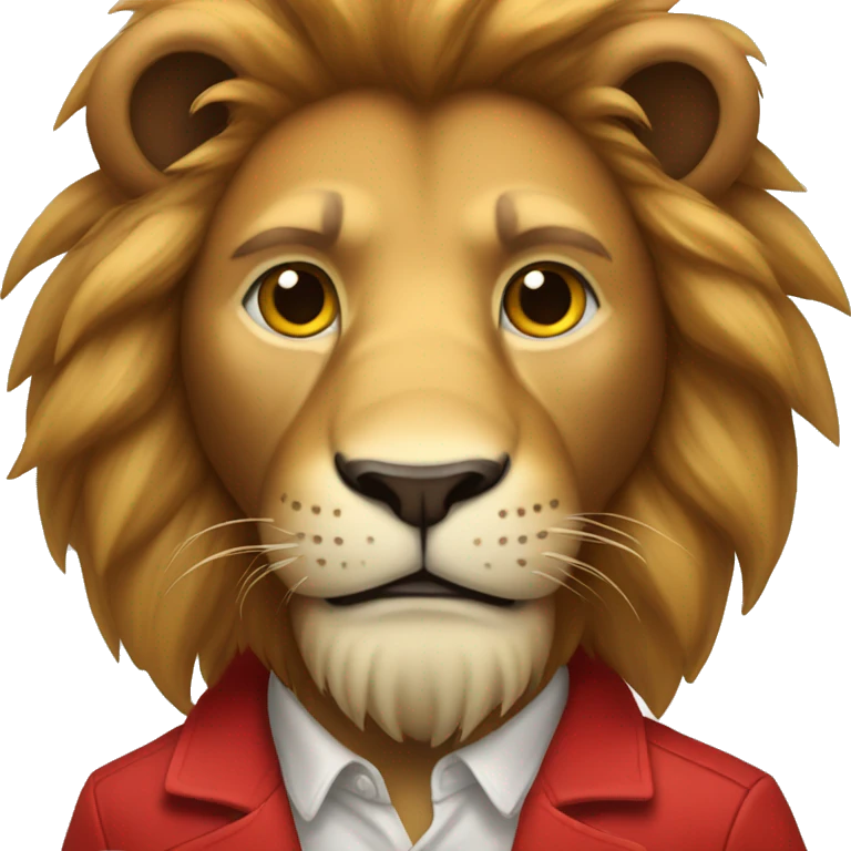 Lion wearing red clothes emoji