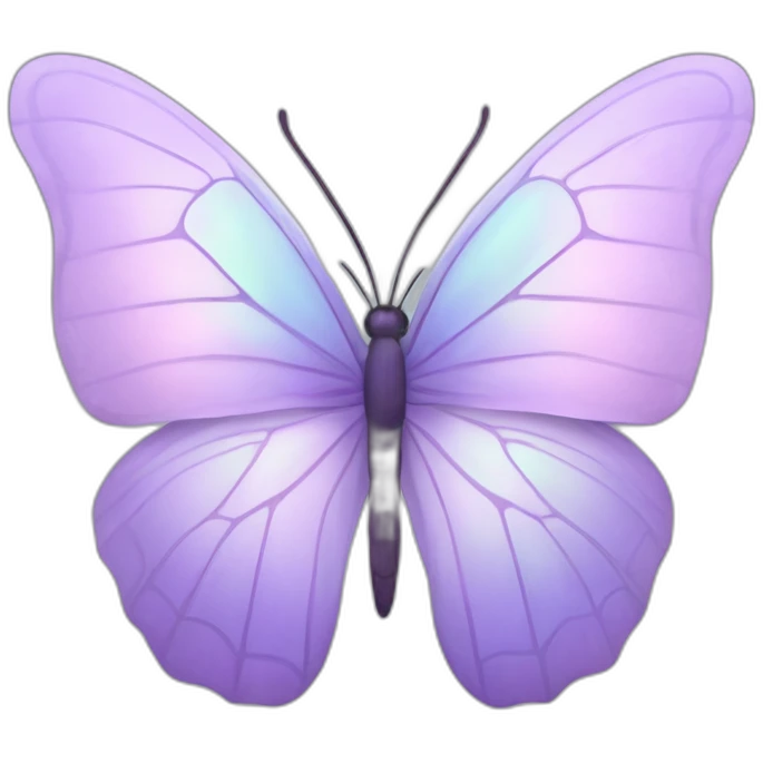 Pastel lilac iridescent butterfly emoji