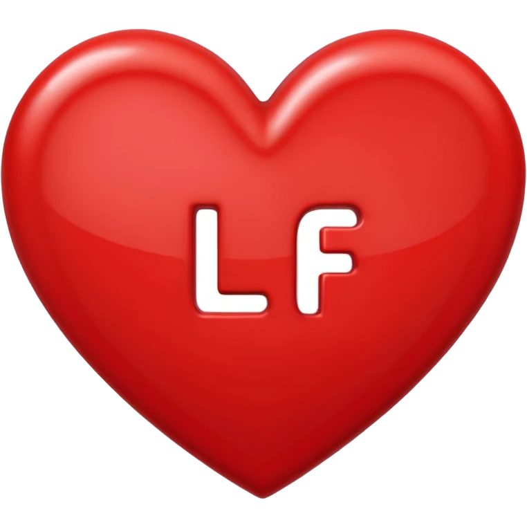 The letters and addition sign l + f in a heart emoji