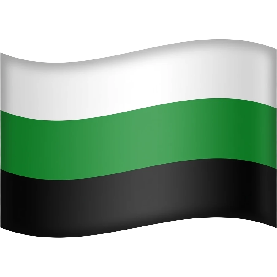 Флаг Бело зелёно чёрный триколор как у России снизу чёрный emoji