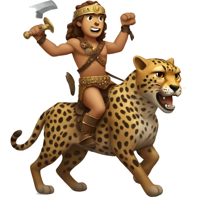 barbarian riding cheetah emoji