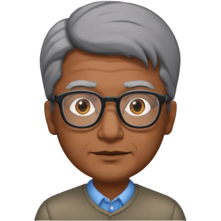 Indian man with black-grey hair and glasses  emoji