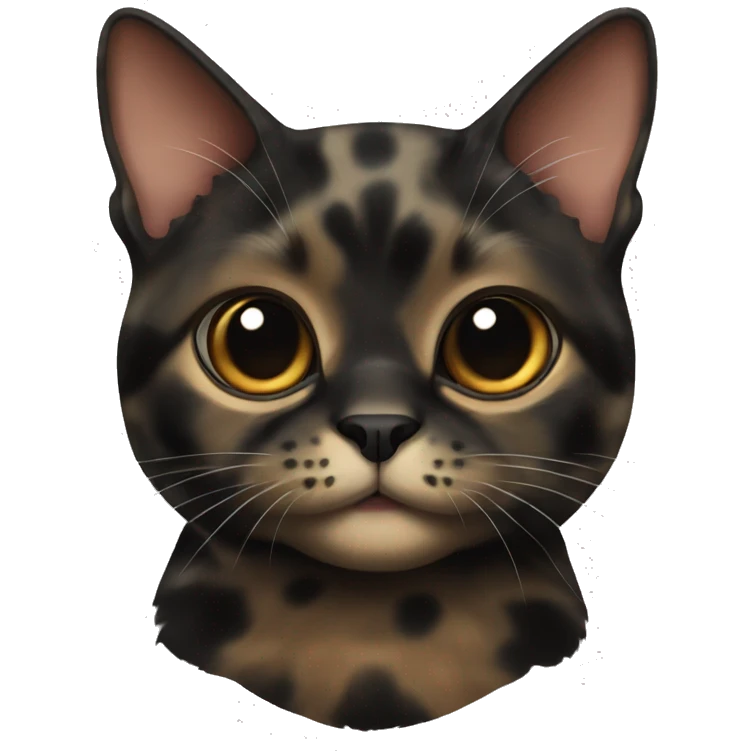 mostly black tortie shell colored cat emoji
