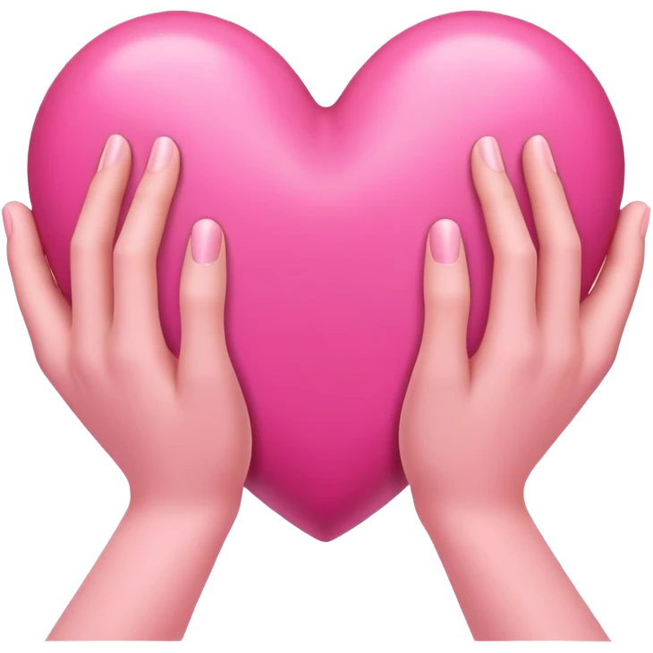 Heart hands pink emoji