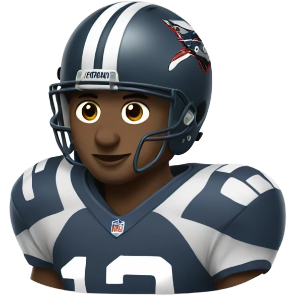 Football player wearing a coon skin hat emoji