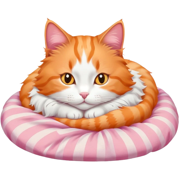 Orange and white cat with pink blanket  emoji