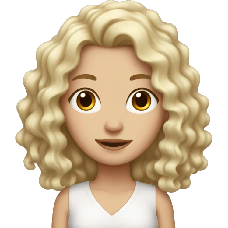 White girl with wavy hair  emoji