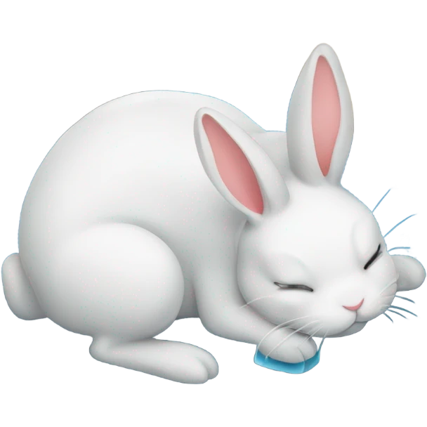 Bunny sleeping on a puddle of water emoji