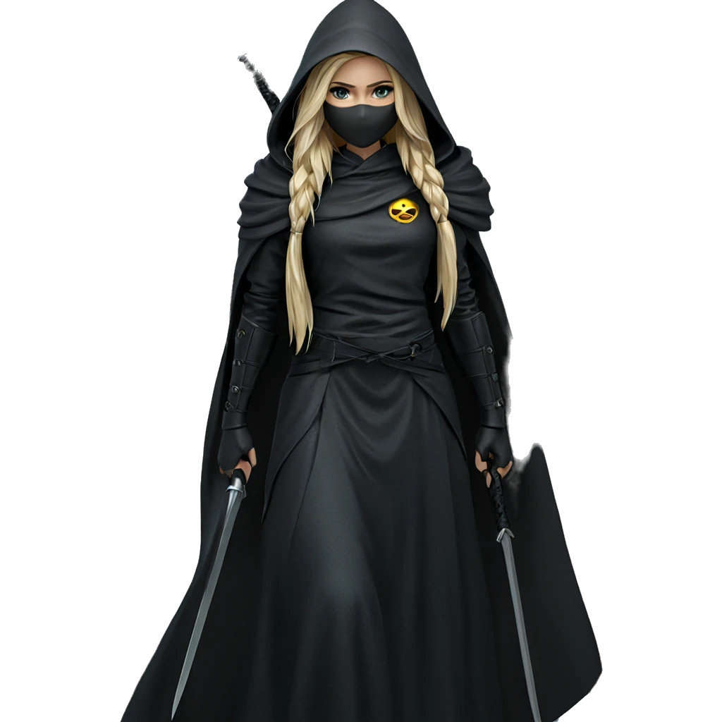 blonde warrior in hooded cape emoji