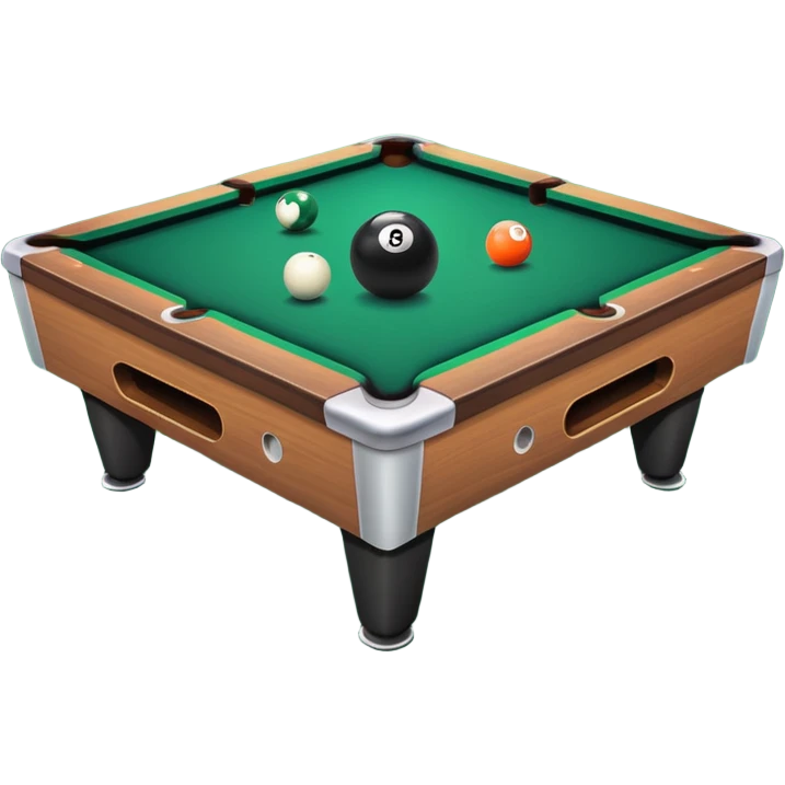 Pool table with the back ball  emoji